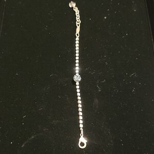 Sabika Silver Crystal Line Bracelet - Silver